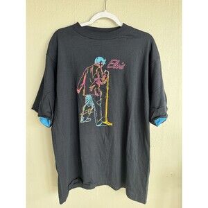 Vintage Sherry's Best Black Neon Elvis T-shirt SIZE XL